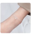 Infinity Symbol with Heart CZ Stone Silver Anklet ANK-320